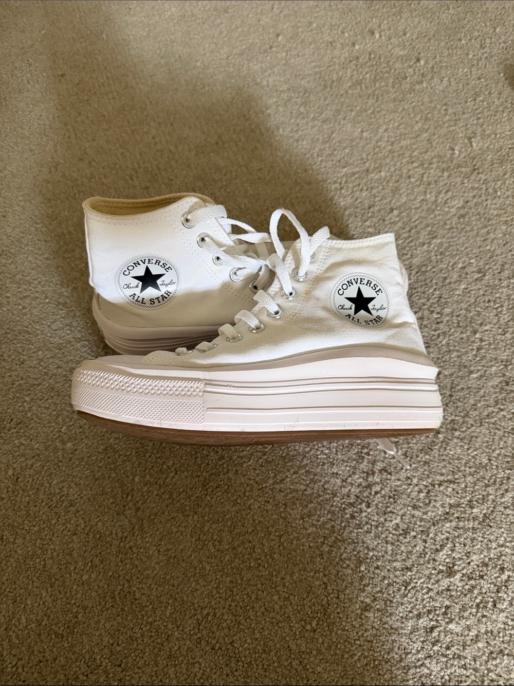 Converse White Platform Chuck Taylor All Star High Top Sneakers